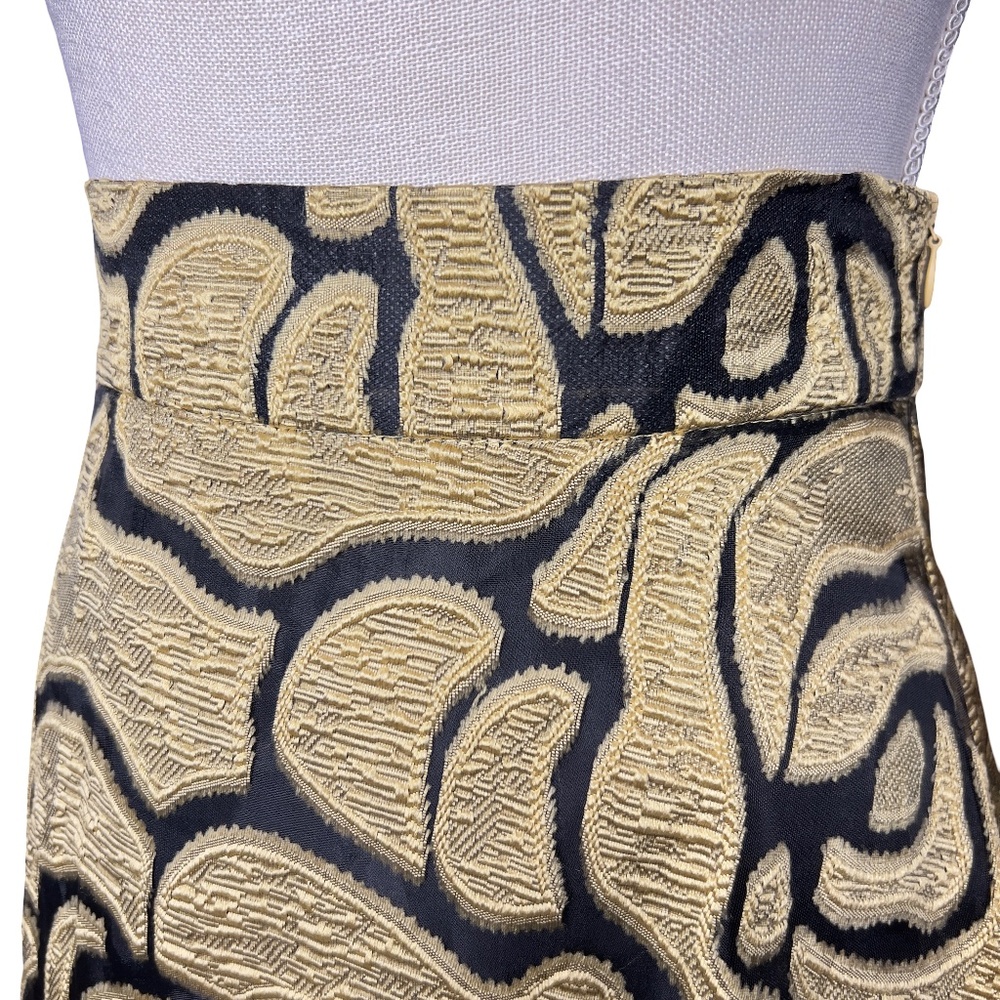 # A237 N by Nancy Power Chic Gold & Black Floral Embroidered Skirt NWT M - Picture 5 of 8